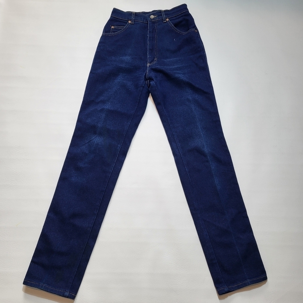 Lee Jeans Vintage Dark Wash High Rise 90s Straight Leg Made In USA Size 10 Vtg - Picture 2 of 8